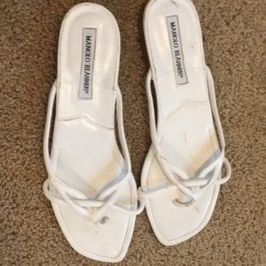 White Manolo Blahnik Sandals